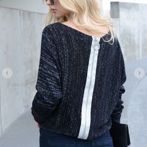 Zip Up Sweater in Black